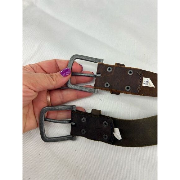 American Eagle Outfitters Men's Brown Leather Belt Bundle of Two Size Large - Picture 4 of 9